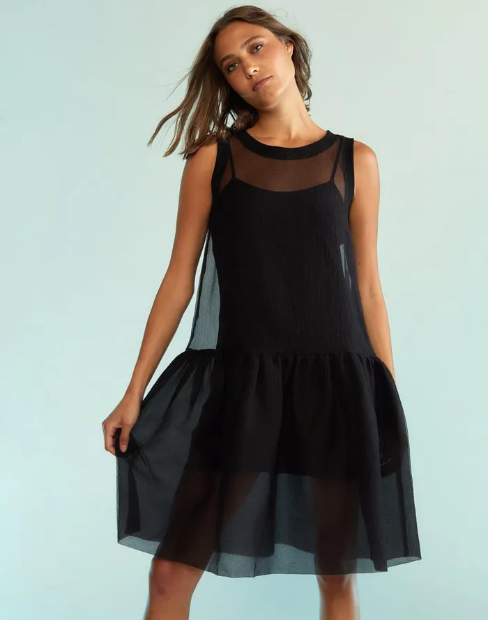 Chloe Organza Dress 8211 Black Women Cynthia Rowley Dresses