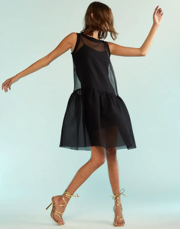 Chloe Organza Dress 8211 Black Women Cynthia Rowley Dresses
