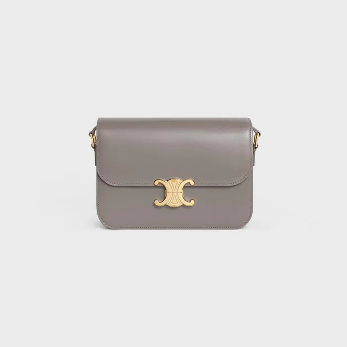 Classique Triomphe Bag In Shiny Calfskin Pebble Women CELINE TRIOMPHE