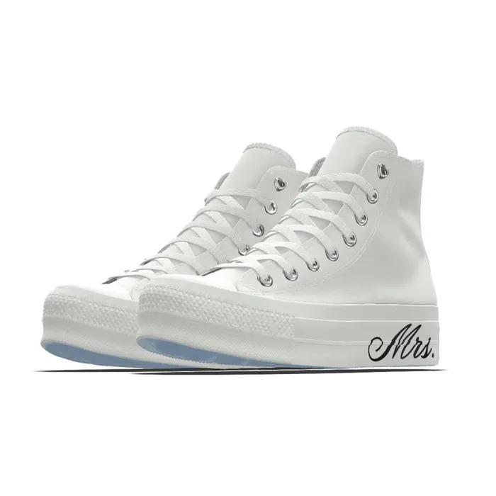 Converse Classic Chuck Custom Wedding Chuck Taylor All Star Lift Platform By You White Mrs 8211 Women
