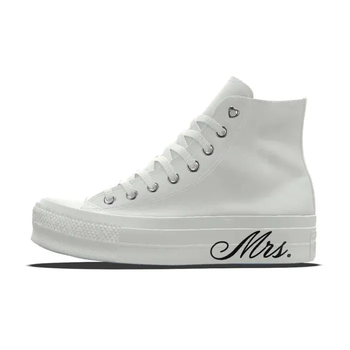 Converse Classic Chuck Custom Wedding Chuck Taylor All Star Lift Platform By You White Mrs 8211 Women