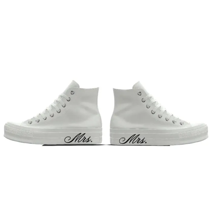 Converse Classic Chuck Custom Wedding Chuck Taylor All Star Lift Platform By You White Mrs 8211 Women