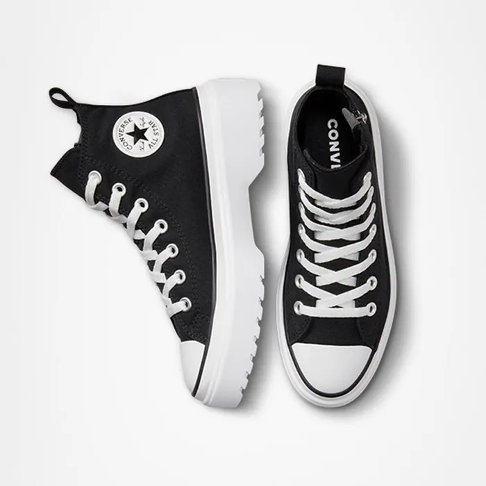 Converse High Top Chuck Taylor All Star Lugged Lift Platform Canvas Blackblackwhite 8211 Kids