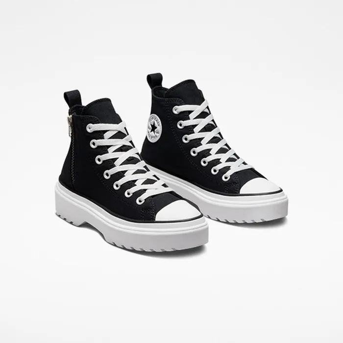Converse High Top Chuck Taylor All Star Lugged Lift Platform Canvas Blackblackwhite 8211 Kids
