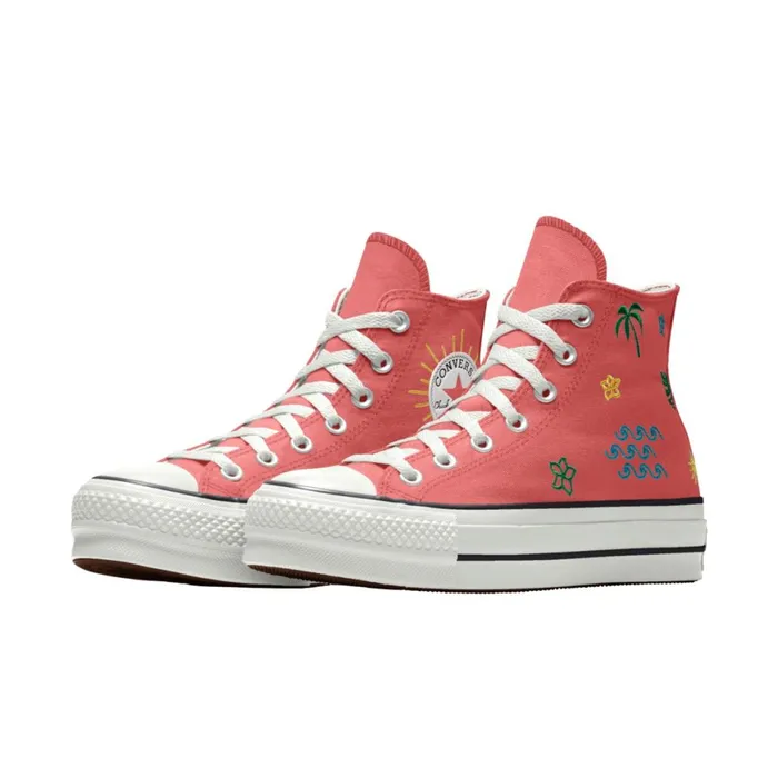 Converse High Top Custom Chuck Taylor All Star Lift Platform By You Watermelon 8211 WomenMen