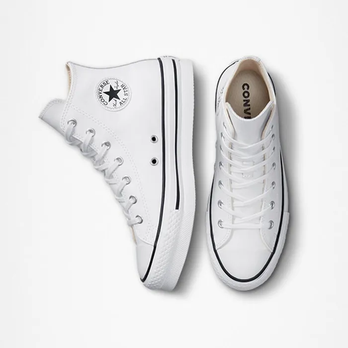 Converse Lift Platforms Chuck Taylor All Star Lift Platform Leather Whitenatural Ivoryblack 8211 Women