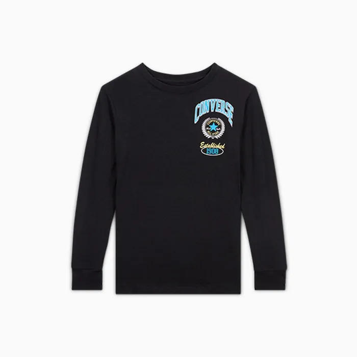 Converse Matching Sets Sport Stack Long Sleeve TShirt Black 8211 Kids