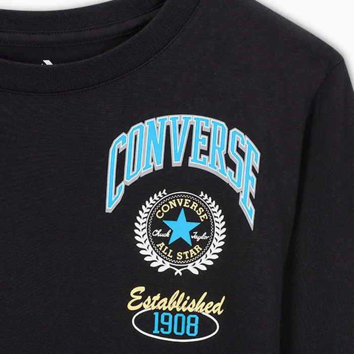 Converse Matching Sets Sport Stack Long Sleeve TShirt Black 8211 Kids