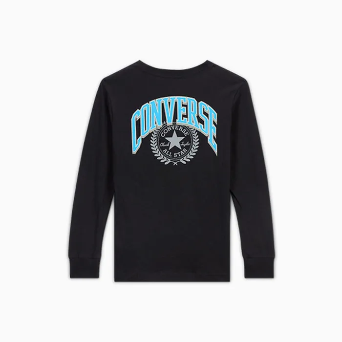 Converse Matching Sets Sport Stack Long Sleeve TShirt Black 8211 Kids