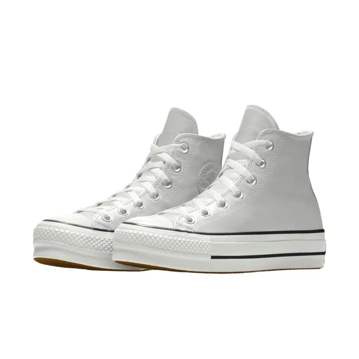 Converse Platforms Custom Chuck Taylor All Star Lift Platform Leather By You Fossilized 8211 MenWomen