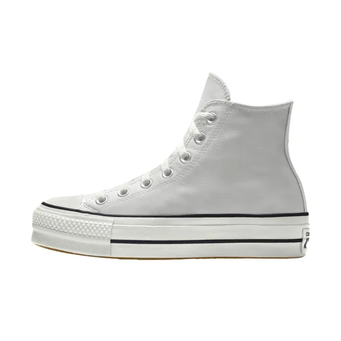 Converse Platforms Custom Chuck Taylor All Star Lift Platform Leather By You Fossilized 8211 MenWomen