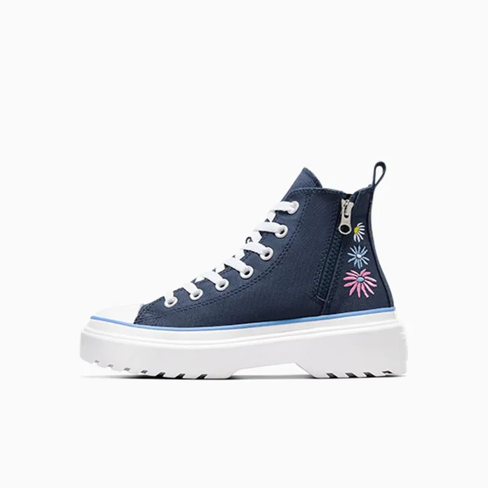 Converse Prints Chuck Taylor All Star Lugged Lift Platform Easy On Floral Embroidery Navylt Blue white 8211 KidsWomen