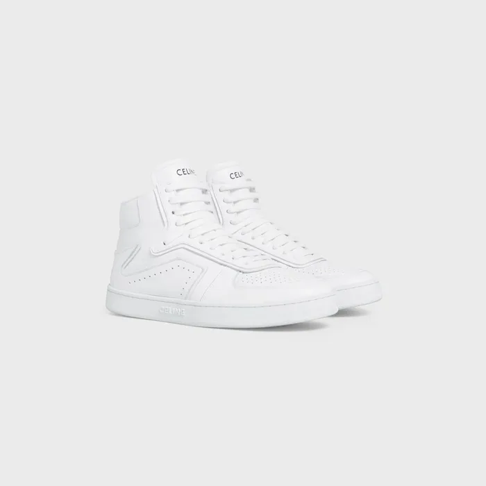 Ct01 034Z034 Trainer High Top Sneaker In Calfskin Optic White Women CELINE SNEAKERS