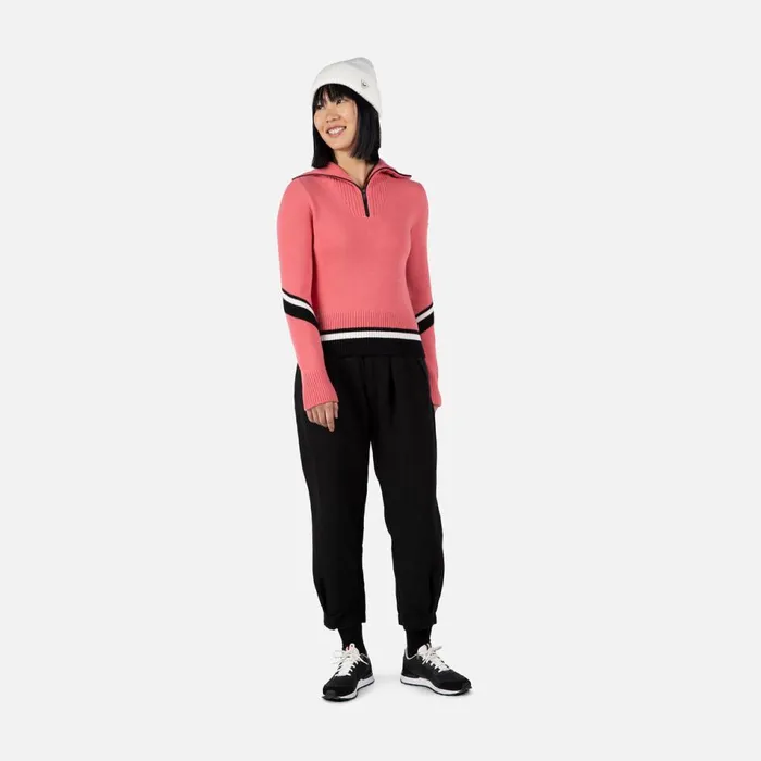 Damen Sweatshirts Und Pullover Rossignol Damenpullover Mit Halblangem Reiverschluss Alpine Tearose