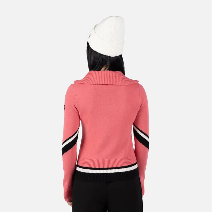 Damen Sweatshirts Und Pullover Rossignol Damenpullover Mit Halblangem Reiverschluss Alpine Tearose