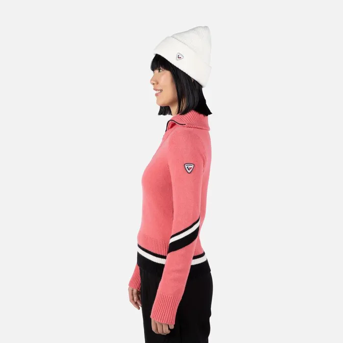 Damen Sweatshirts Und Pullover Rossignol Damenpullover Mit Halblangem Reiverschluss Alpine Tearose