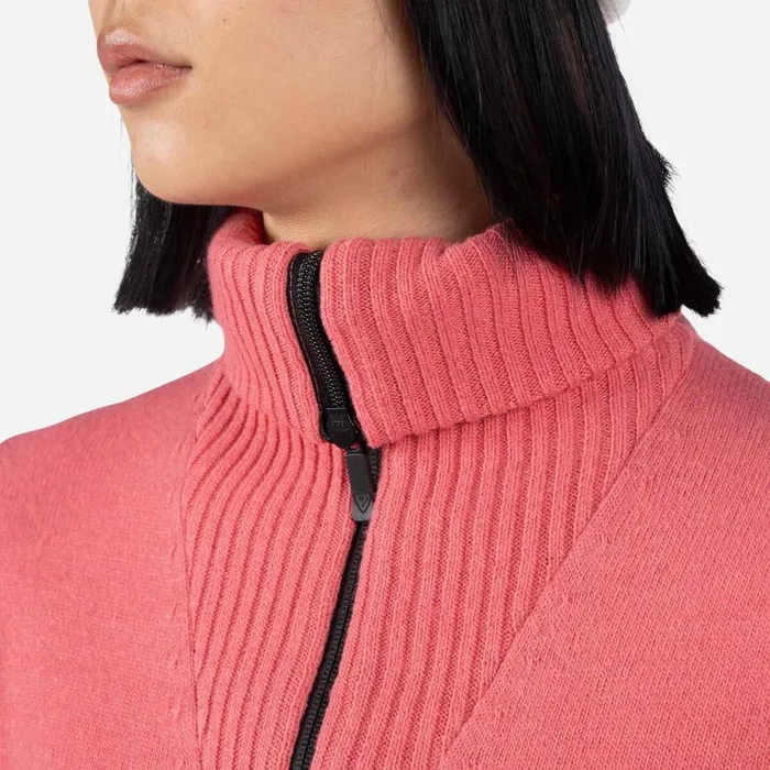 Damen Sweatshirts Und Pullover Rossignol Damenpullover Mit Halblangem Reiverschluss Alpine Tearose