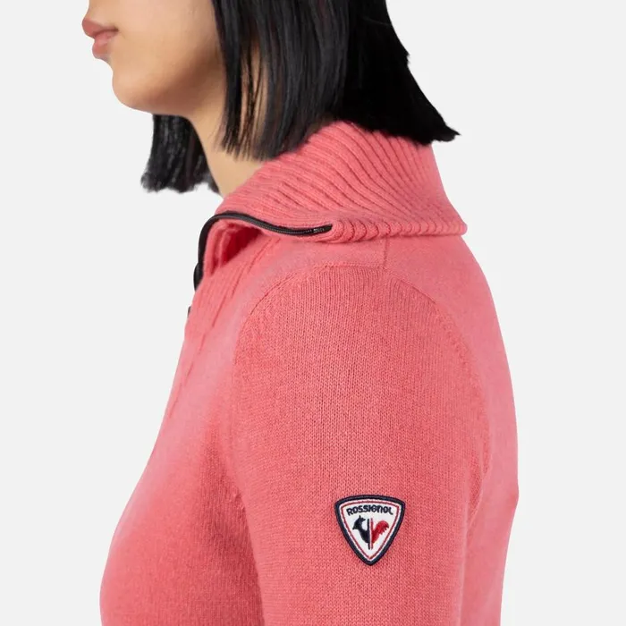 Damen Sweatshirts Und Pullover Rossignol Damenpullover Mit Halblangem Reiverschluss Alpine Tearose