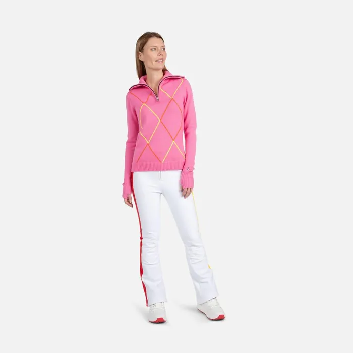 Damen Sweatshirts Und Pullover Rossignol Damenpullover Mit Halblangem Reiverschluss JCC Newpink
