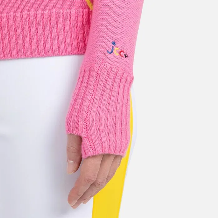 Damen Sweatshirts Und Pullover Rossignol Damenpullover Mit Halblangem Reiverschluss JCC Newpink