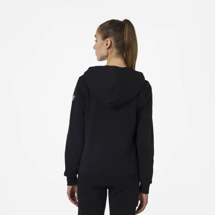 Damen Sweatshirts Und Pullover Rossignol Logo Damensweatshirt Mit Kapuze Und Durchgehendem Reiverschluss Black200