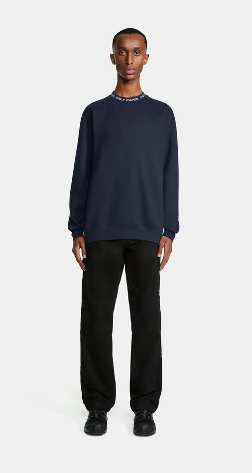 Deep Navy Erib Sweater Navy Men Daily Paper Hoodies and Sweaters
