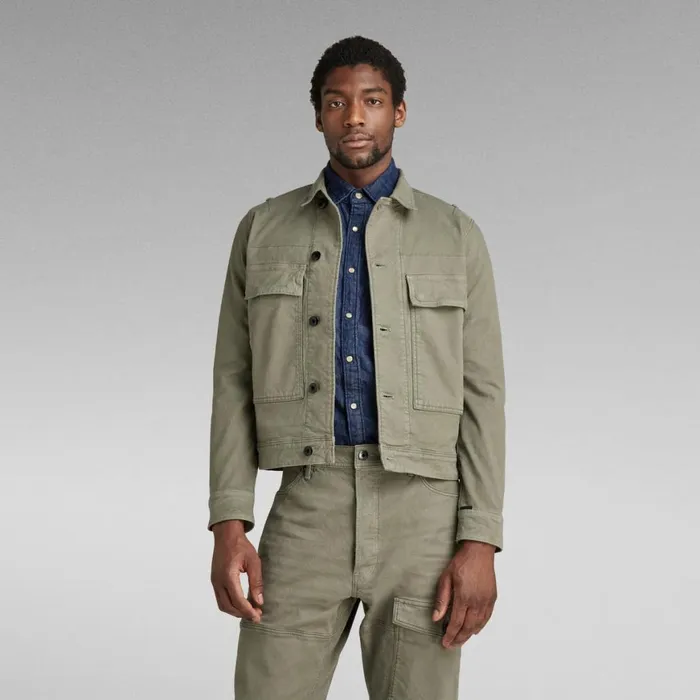 Denim Jackets Men GStar RAW Utility Flap Pocket Jacket Dark Shamrock Garment Dyed Denim Jackets Men GStar RAW Utility Flap Pocket Jacket Dark Shamrock Garment Dyed