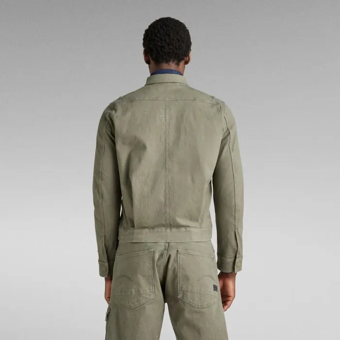 Denim Jackets Men GStar RAW Utility Flap Pocket Jacket Dark Shamrock Garment Dyed