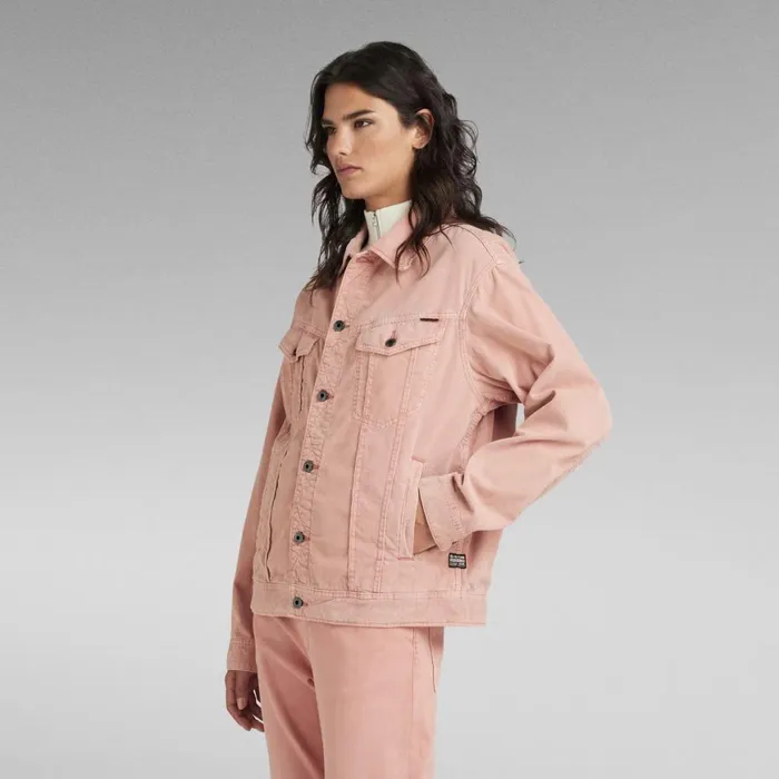Denim Jackets Women GStar RAW Oversized Western Jacket Evergreen Rainbow Light Dusty Rose Gd