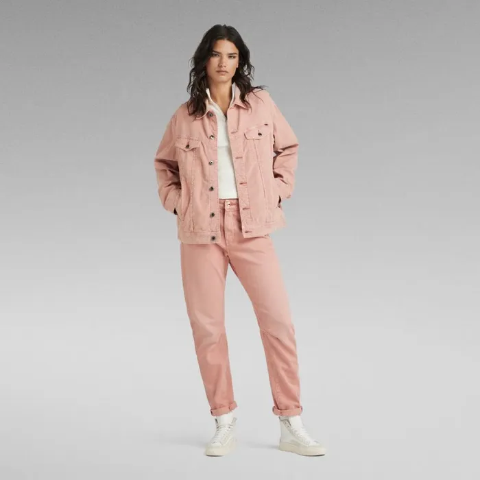 Denim Jackets Women GStar RAW Oversized Western Jacket Evergreen Rainbow Light Dusty Rose Gd