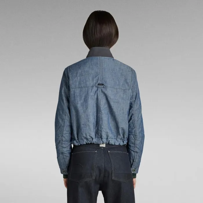 Denim Jackets Women GStar RAW Padded Drawstring Bomber Indigo