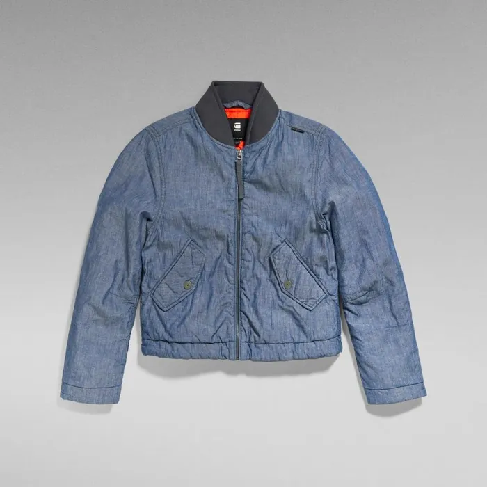 Denim Jackets Women GStar RAW Padded Drawstring Bomber Indigo