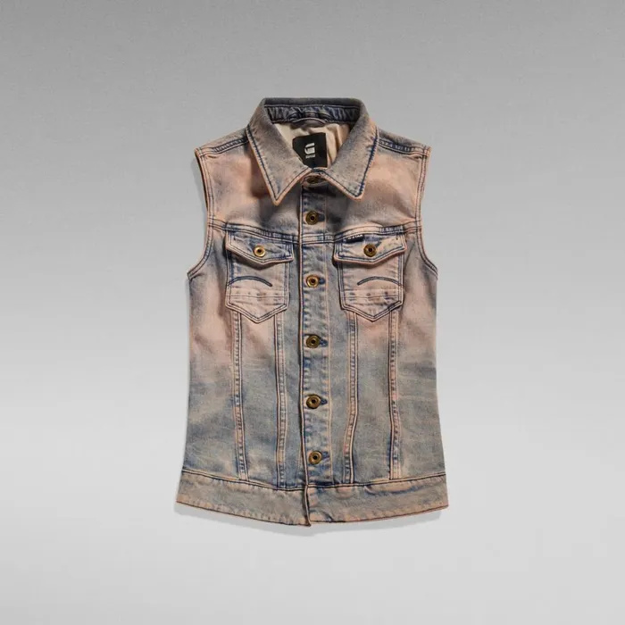 Denim Jackets Women GStar RAW Y2K Denim Sleeveless Jacket Light Lavender