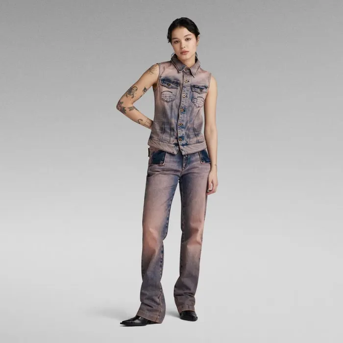 Denim Jackets Women GStar RAW Y2K Denim Sleeveless Jacket Light Lavender