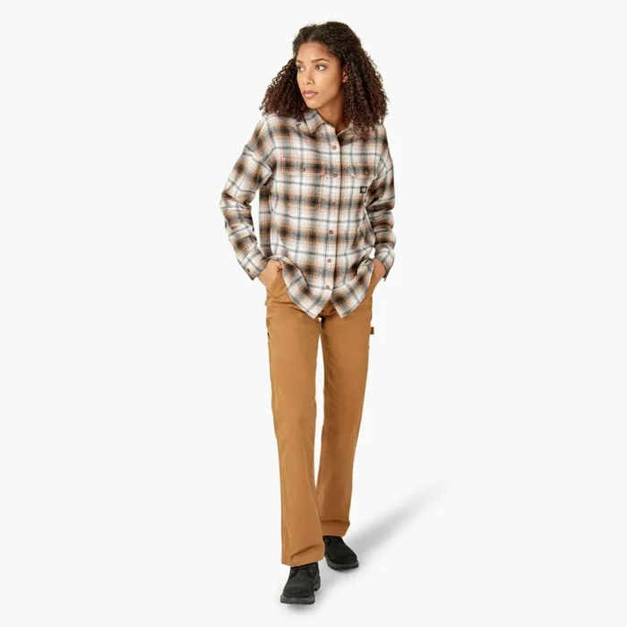 Dickies Button Up Women039s Long Sleeve Flannel Shirt Brown DuckBlack Ombre Plaid Brown Duckblack Ombre Plaid wpb 8211 Women Dickies Button Up Women039s Long Sleeve Flannel Shirt Brown DuckBlack Ombre Plaid Brown Duckblack Ombre Plaid wpb 8211 Women