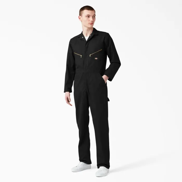 Dickies Coveralls Deluxe Blended Long Sleeve Coveralls Black Black bk 8211 Men