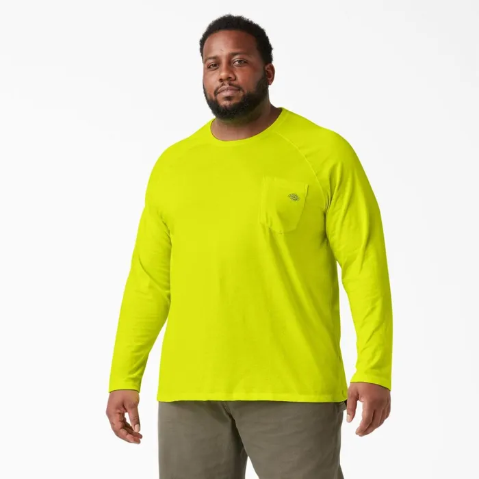 Dickies Hi Vis Cooling Long Sleeve Pocket TShirt Bright Yellow Bright Yellow bwd 8211 Men Dickies Hi Vis Cooling Long Sleeve Pocket TShirt Bright Yellow Bright Yellow bwd 8211 Men