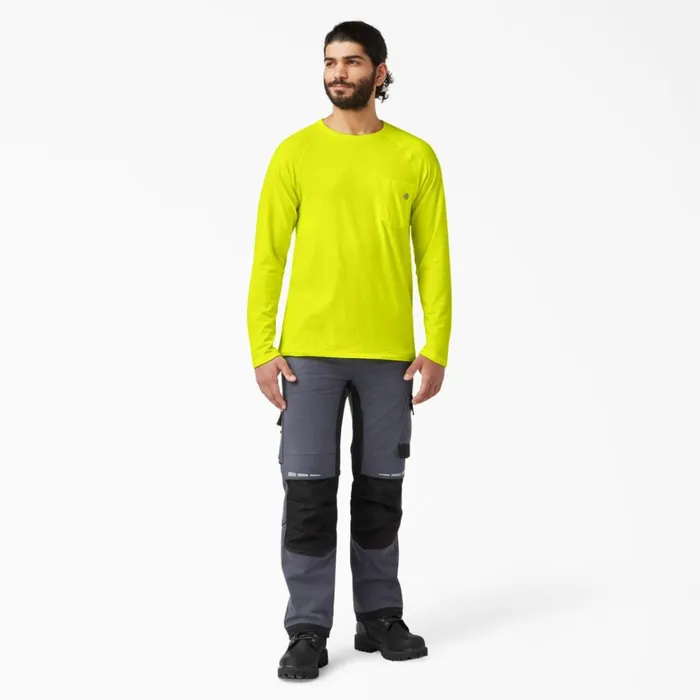 Dickies Hi Vis Cooling Long Sleeve Pocket TShirt Bright Yellow Bright Yellow bwd 8211 Men Dickies Hi Vis Cooling Long Sleeve Pocket TShirt Bright Yellow Bright Yellow bwd 8211 Men