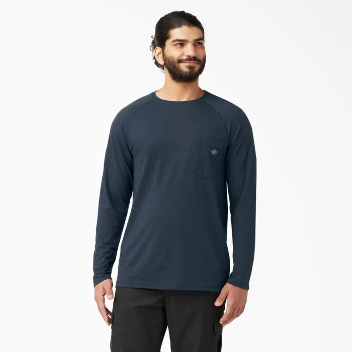 Dickies Hi Vis Cooling Long Sleeve Pocket TShirt Dark Navy Dark Navy dn 8211 Men
