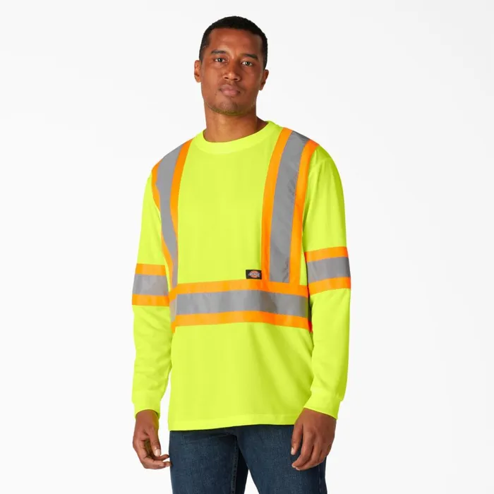 Dickies Hi Vis Hi Vis Safety Long Sleeve TShirt ANSI Yellow Ansi Yellow ay 8211 Men