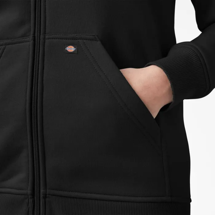 Dickies Hoodies and Sweatshirts Women039s Heavyweight FullZip Fleece Hoodie Black Black kbk 8211 Women