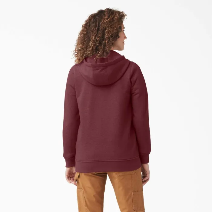 Dickies Hoodies and Sweatshirts Women039s Heavyweight FullZip Fleece Hoodie Burgundy Heather Burgundy Heather byh 8211 Women