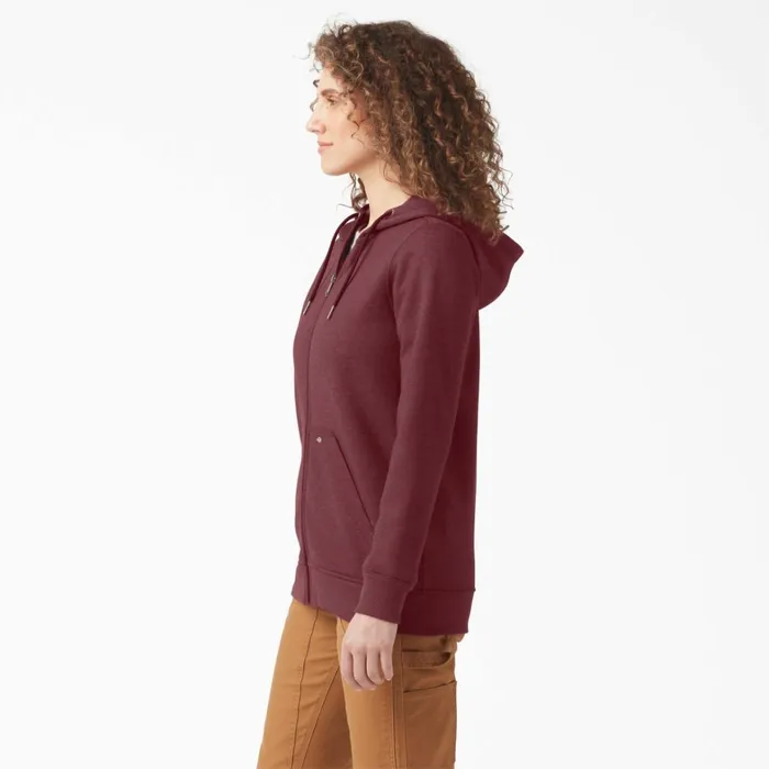 Dickies Hoodies and Sweatshirts Women039s Heavyweight FullZip Fleece Hoodie Burgundy Heather Burgundy Heather byh 8211 Women