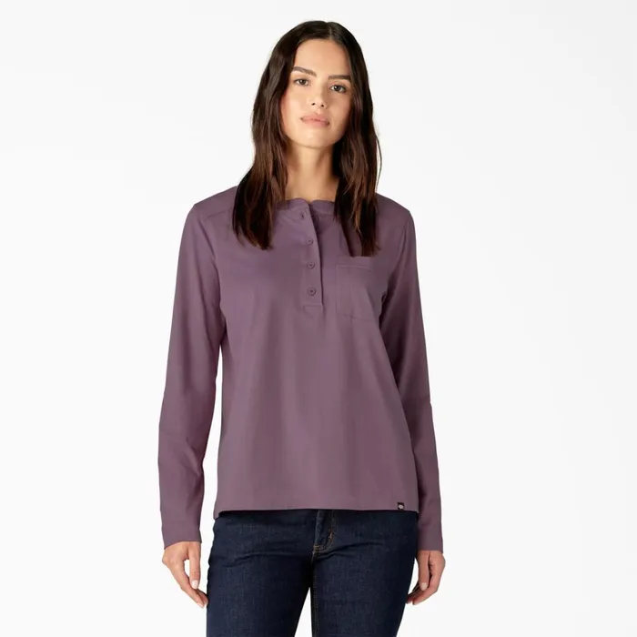 Dickies Long Sleeve TShirts Women039s Heavyweight Henley Grapeade Grapeade grd 8211 Women Dickies Long Sleeve TShirts Women039s Heavyweight Henley Grapeade Grapeade grd 8211 Women