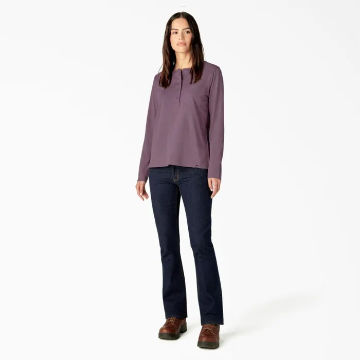 Dickies Long Sleeve TShirts Women039s Heavyweight Henley Grapeade Grapeade grd 8211 Women Dickies Long Sleeve TShirts Women039s Heavyweight Henley Grapeade Grapeade grd 8211 Women