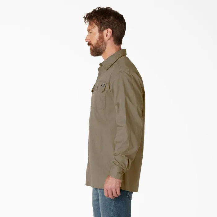 Dickies Long Sleeve Work Shirts FLEX Ripstop Long Sleeve Shirt Rinsed Desert Sand Rinsed Desert Sand rds 8211 Men Dickies Long Sleeve Work Shirts FLEX Ripstop Long Sleeve Shirt Rinsed Desert Sand Rinsed Desert Sand rds 8211 Men