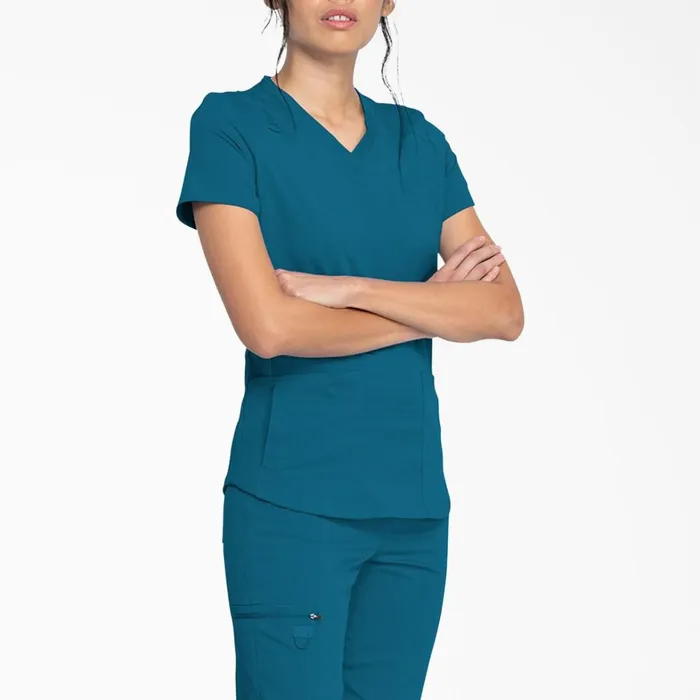 Dickies Scrubs Women039s Balance VNeck Scrub Top With Zip Pocket Caribbean Blue Caribbean Blue crb 8211 Women Dickies Scrubs Women039s Balance VNeck Scrub Top With Zip Pocket Caribbean Blue Caribbean Blue crb 8211 Women