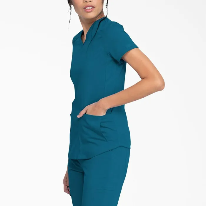 Dickies Scrubs Women039s Balance VNeck Scrub Top With Zip Pocket Caribbean Blue Caribbean Blue crb 8211 Women Dickies Scrubs Women039s Balance VNeck Scrub Top With Zip Pocket Caribbean Blue Caribbean Blue crb 8211 Women