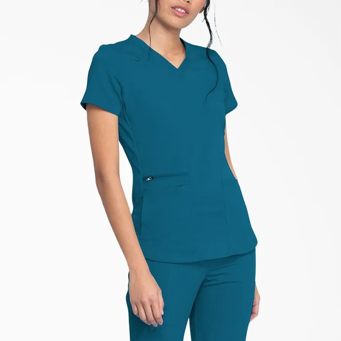 Dickies Scrubs Women039s Balance VNeck Scrub Top With Zip Pocket Caribbean Blue Caribbean Blue crb 8211 Women Dickies Scrubs Women039s Balance VNeck Scrub Top With Zip Pocket Caribbean Blue Caribbean Blue crb 8211 Women