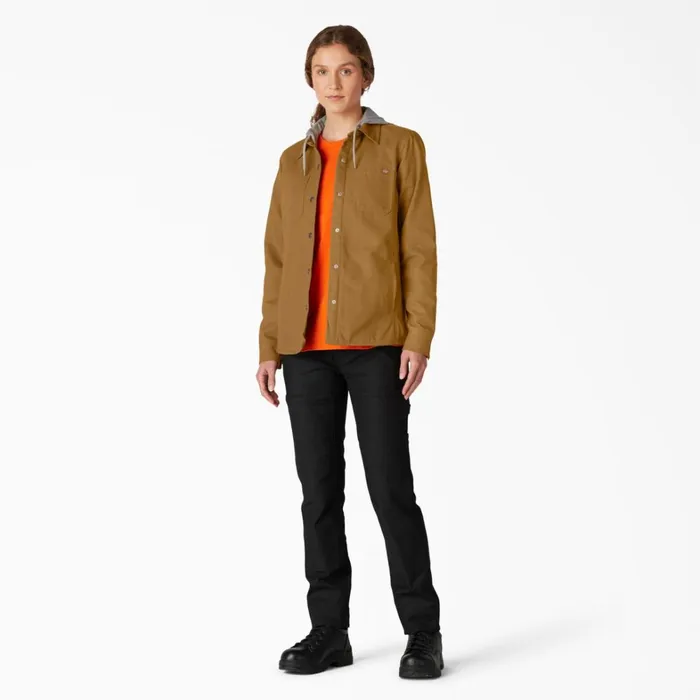 Dickies Shirt Jackets Womens Duck Hooded Shirt Jacket Brown Duck Brown Duck bd 8211 Women Dickies Shirt Jackets Womens Duck Hooded Shirt Jacket Brown Duck Brown Duck bd 8211 Women